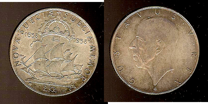 Sweden 2 kroner 1938 Unc